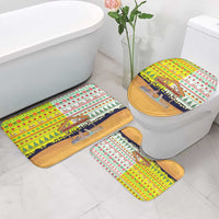 Vatican Christmas Bathroom Set with Bethlehem Silhouette Yellow Red Green Pattern and Baby Jesus Manger - Wonder Print Shop