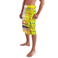 Vatican Christmas Lavalava with Bethlehem Silhouette Yellow Red Green Pattern and Baby Jesus Manger - Wonder Print Shop