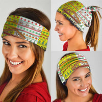 Vatican Christmas Neck Gaiter with Bethlehem Silhouette Yellow Red Green Pattern and Baby Jesus Manger - Wonder Print Shop