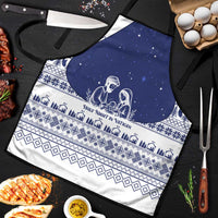 Vatican Christmas Apron with Holy Family Nativity Scene Snowflake Pattern and Starry Night - Wonder Print Shop