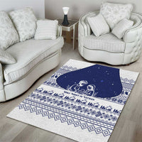 Vatican Christmas Area Rug with Holy Family Nativity Scene Snowflake Pattern and Starry Night - Wonder Print Shop