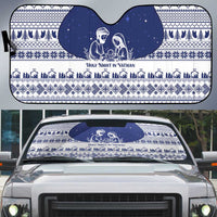 Vatican Christmas Auto Sun Shade with Holy Family Nativity Scene Snowflake Pattern and Starry Night - Wonder Print Shop