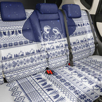Vatican Christmas Back Car Seat Cover with Holy Family Nativity Scene Snowflake Pattern and Starry Night - Wonder Print Shop