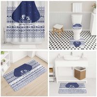 Vatican Christmas Bathroom Set with Holy Family Nativity Scene Snowflake Pattern and Starry Night - Wonder Print Shop