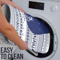 Vatican Christmas Bathroom Set with Holy Family Nativity Scene Snowflake Pattern and Starry Night - Wonder Print Shop