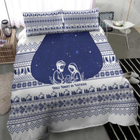 Vatican Christmas Bedding Set with Holy Family Nativity Scene Snowflake Pattern and Starry Night - Wonder Print Shop