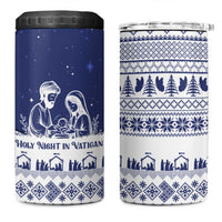 Vatican Christmas 4 in 1 Can Cooler Tumbler with Holy Family Nativity Scene Snowflake Pattern and Starry Night - Wonder Print Shop