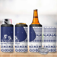 Vatican Christmas 4 in 1 Can Cooler Tumbler with Holy Family Nativity Scene Snowflake Pattern and Starry Night - Wonder Print Shop