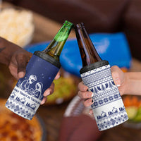 Vatican Christmas 4 in 1 Can Cooler Tumbler with Holy Family Nativity Scene Snowflake Pattern and Starry Night - Wonder Print Shop