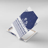 Vatican Christmas Canvas Wall Art with Holy Family Nativity Scene Snowflake Pattern and Starry Night - Wonder Print Shop