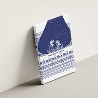 Vatican Christmas Canvas Wall Art with Holy Family Nativity Scene Snowflake Pattern and Starry Night - Wonder Print Shop
