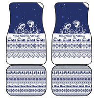 Vatican Christmas Car Mats with Holy Family Nativity Scene Snowflake Pattern and Starry Night - Wonder Print Shop
