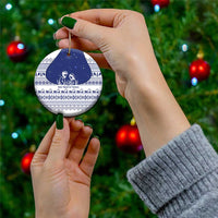 Vatican Christmas Ceramic Ornament with Holy Family Nativity Scene Snowflake Pattern and Starry Night - Wonder Print Shop