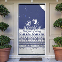 Vatican Christmas Door Cover with Holy Family Nativity Scene Snowflake Pattern and Starry Night - Wonder Print Shop