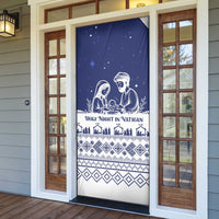 Vatican Christmas Door Cover with Holy Family Nativity Scene Snowflake Pattern and Starry Night - Wonder Print Shop