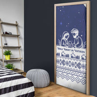 Vatican Christmas Door Cover with Holy Family Nativity Scene Snowflake Pattern and Starry Night - Wonder Print Shop