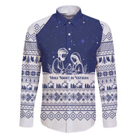 Vatican Christmas Family Matching Puletasi and Hawaiian Shirt with Holy Family Nativity Scene Snowflake Pattern and Starry Night - Wonder Print Shop