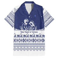 Vatican Christmas Family Matching Tank Maxi Dress and Hawaiian Shirt with Holy Family Nativity Scene Snowflake Pattern and Starry Night - Wonder Print Shop