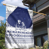 Vatican Christmas Garden Flag with Holy Family Nativity Scene Snowflake Pattern and Starry Night - undefined