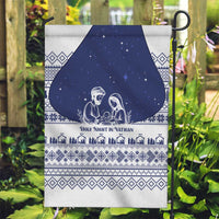 Vatican Christmas Garden Flag with Holy Family Nativity Scene Snowflake Pattern and Starry Night - undefined