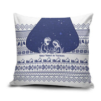 Vatican Christmas Pillow Cover with Holy Family Nativity Scene Snowflake Pattern and Starry Night - Wonder Print Shop