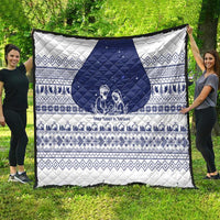 Vatican Christmas Quilt with Holy Family Nativity Scene Snowflake Pattern and Starry Night - Wonder Print Shop