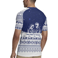 Vatican Christmas Rugby Jersey with Holy Family Nativity Scene Snowflake Pattern and Starry Night - Wonder Print Shop