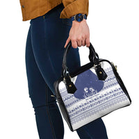 Vatican Christmas Shoulder Handbag with Holy Family Nativity Scene Snowflake Pattern and Starry Night - Wonder Print Shop