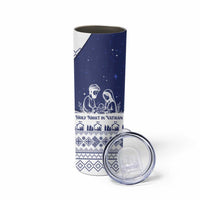 Vatican Christmas Skinny Tumbler with Holy Family Nativity Scene Snowflake Pattern and Starry Night - Wonder Print Shop