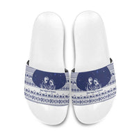 Vatican Christmas Slide Sandals with Holy Family Nativity Scene Snowflake Pattern and Starry Night - Wonder Print Shop