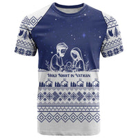 Vatican Christmas T Shirt with Holy Family Nativity Scene Snowflake Pattern and Starry Night - Wonder Print Shop