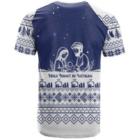 Vatican Christmas T Shirt with Holy Family Nativity Scene Snowflake Pattern and Starry Night - Wonder Print Shop