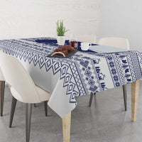 Vatican Christmas Tablecloth with Holy Family Nativity Scene Snowflake Pattern and Starry Night - Wonder Print Shop