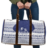 Vatican Christmas Travel Bag with Holy Family Nativity Scene Snowflake Pattern and Starry Night - Wonder Print Shop