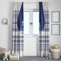 Vatican Christmas Window Curtain with Holy Family Nativity Scene Snowflake Pattern and Starry Night - Wonder Print Shop