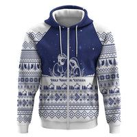Vatican Christmas Zip Hoodie with Holy Family Nativity Scene Snowflake Pattern and Starry Night - Wonder Print Shop