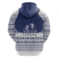 Vatican Christmas Zip Hoodie with Holy Family Nativity Scene Snowflake Pattern and Starry Night - Wonder Print Shop