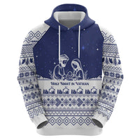 Vatican Christmas Zip Hoodie with Holy Family Nativity Scene Snowflake Pattern and Starry Night - Wonder Print Shop