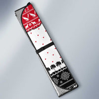 Yemen Christmas Auto Sun Shade with Camel Leopard Falcon Red Black White Snowflake - Wonder Print Shop