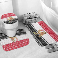 Yemen Christmas Bathroom Set with Camel Leopard Falcon Red Black White Snowflake - Wonder Print Shop
