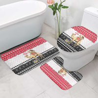 Yemen Christmas Bathroom Set with Camel Leopard Falcon Red Black White Snowflake - Wonder Print Shop