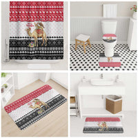 Yemen Christmas Bathroom Set with Camel Leopard Falcon Red Black White Snowflake - Wonder Print Shop