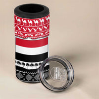 Yemen Christmas 4 in 1 Can Cooler Tumbler with Camel Leopard Falcon Red Black White Snowflake - Wonder Print Shop