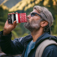 Yemen Christmas 4 in 1 Can Cooler Tumbler with Camel Leopard Falcon Red Black White Snowflake - Wonder Print Shop