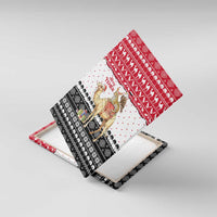 Yemen Christmas Canvas Wall Art with Camel Leopard Falcon Red Black White Snowflake - undefined