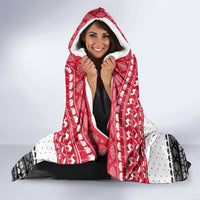 Yemen Christmas Hooded Blanket with Camel Leopard Falcon Red Black White Snowflake - Wonder Print Shop