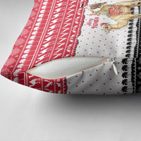 Yemen Christmas Pillow Cover with Camel Leopard Falcon Red Black White Snowflake - Wonder Print Shop