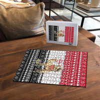 Yemen Christmas Puzzle with Camel Leopard Falcon Red Black White Snowflake - Wonder Print Shop