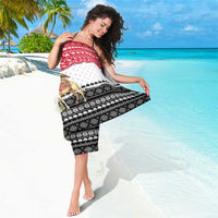 Yemen Christmas Sarong with Camel Leopard Falcon Red Black White Snowflake - Wonder Print Shop