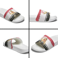 Yemen Christmas Slide Sandals with Camel Leopard Falcon Red Black White Snowflake - Wonder Print Shop